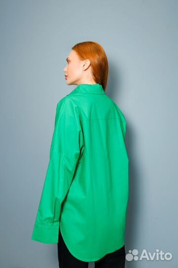 Рубашка женская прямая (зеленая, белая, бежевая)