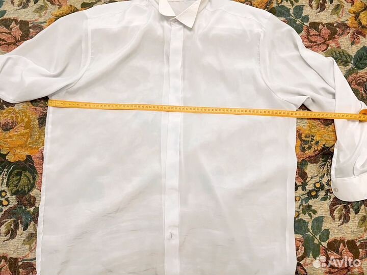 Мужская рубашка белая под шелк