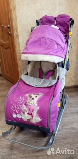 Детские санки коляска с колесами