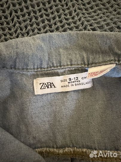 Джинсовая рубашка zara 80