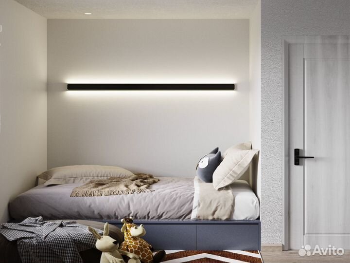 Светильник настенный Doppia, серебристый, 800мм