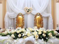 Свадебный букет на стол украшение белые розы