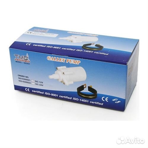 Насос водяной TMC 06302 12В 6,3л/мин под шланг 10,5мм с монтажным хомутом