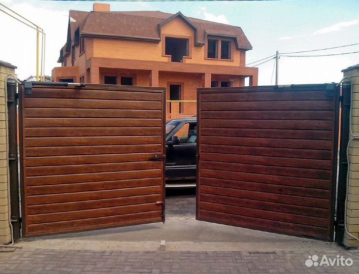 Ворота распашные с автоматикой. Под ключ