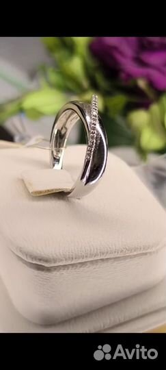 Кольцо с бриллиантами белое золото 585 проба