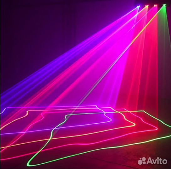 Система лазерного шоу rgby с четырьмя линзами