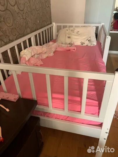 Кроватка детская Лисенок из массива высокий борт