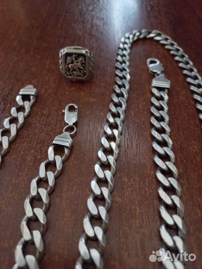 Мужская серебряная цепь бу