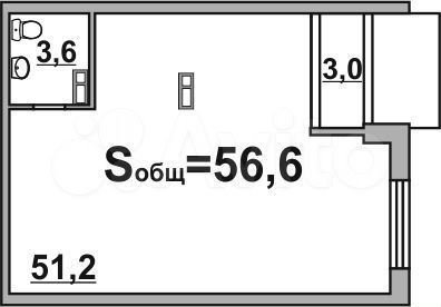 Свободного назначения, 56.6 м²