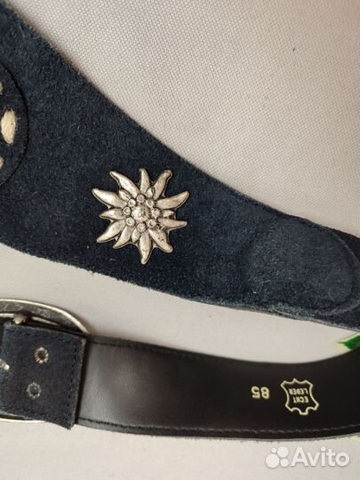 Баварский замшевый ремень кушак. Винтаж