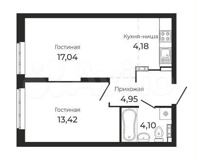 2-к. квартира, 44 м², 5/25 эт.