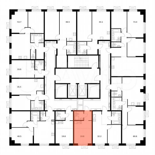 Квартира-студия, 19,8 м², 13/17 эт.