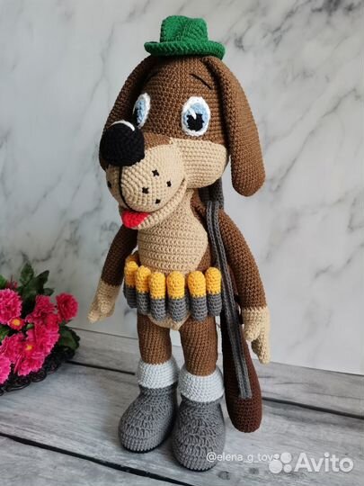 Пес Шарик с ружьём ручная работа в наличии