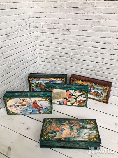 Деревянная шкатулка-купюрница новая