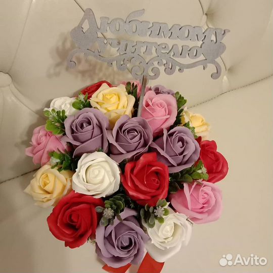 Букет из мыльных роз