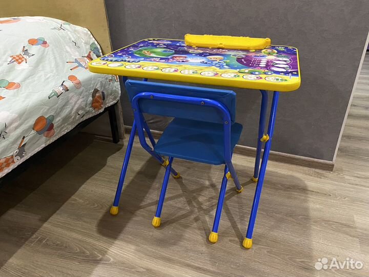 Детский стол и стул складной синий