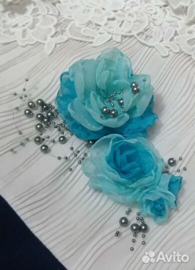 Украшение цветы из вуали