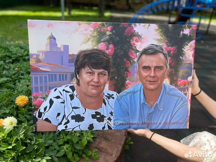 Портрет по фото на холсте,картины на холсте