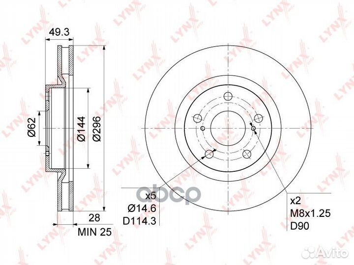 Диск тормозной toyota camry (V40) 06-11/RAV 4 0