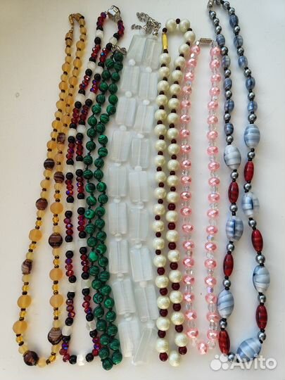 Броши чешские бусы сатин СССР винтаж