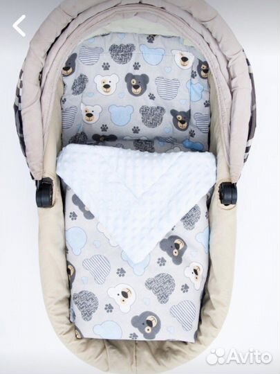 Комплект в коляску подушка матрас одеяло