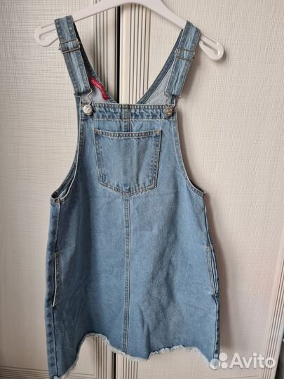 Почти новый джинсовый сарафан рост 128-134