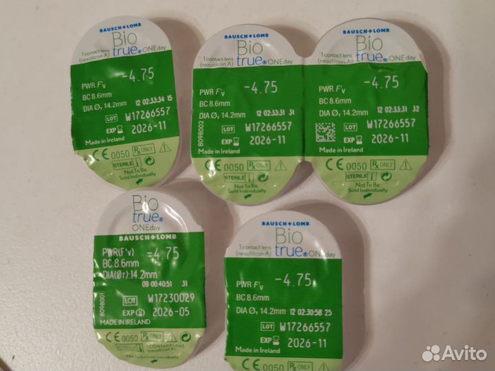 Линзы Biotrue -4,75 ежедневные