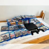 Sony ps4 slim + 149 игр + 2 геймпада