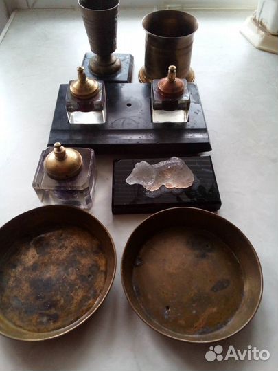 Чернильный письменный прибор антикварный 19 век