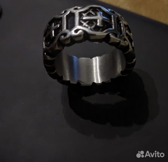 Кольцо мужское с крестом
