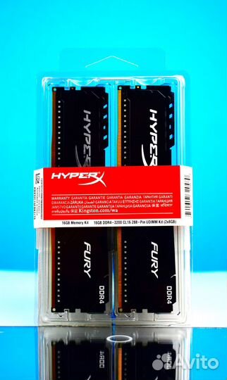 Память HyperX Fury DDR4 3200 мгц 2*8 гб dimm