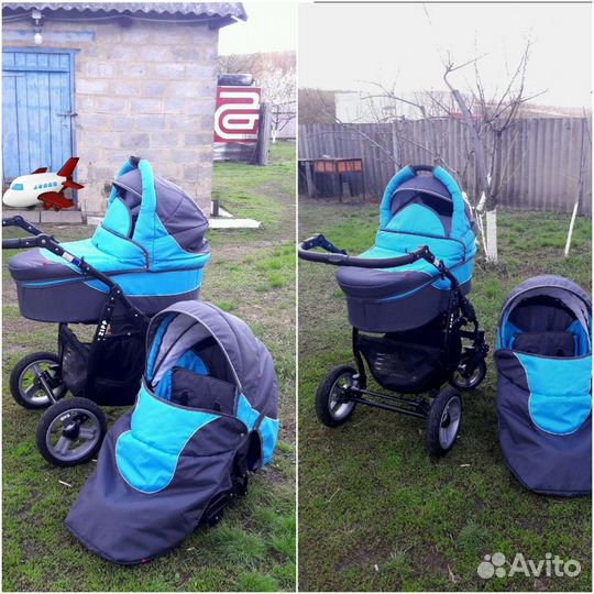 Детская коляска Adbor Zipp Blue 2-в-1