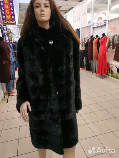Шуба норковая новая с воротником стойкой