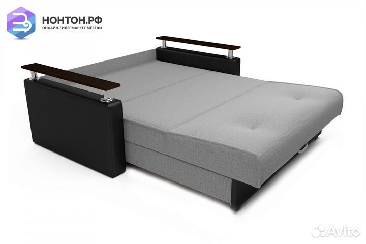 Диван аккордеон Шарк серый / черный