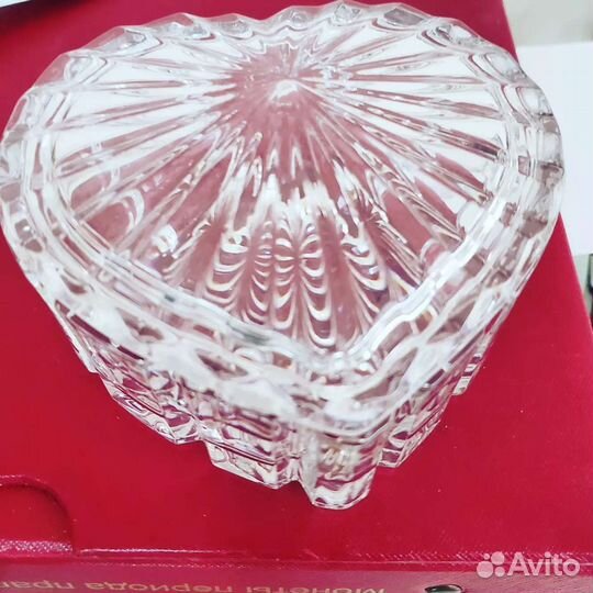 Шкатулка сердце хрустальная