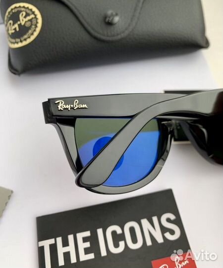 Очки ray ban wayfarer polaroid черные