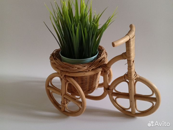 Кашпо плетеное велосипед