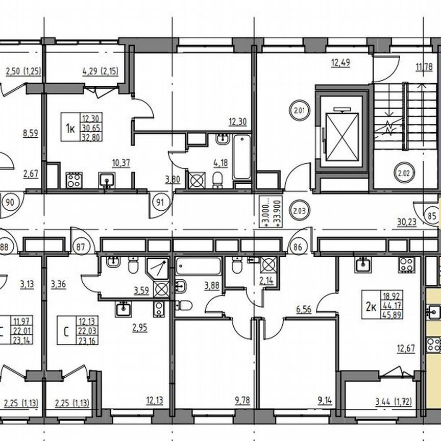 3-к. квартира, 72,1 м², 2/12 эт.