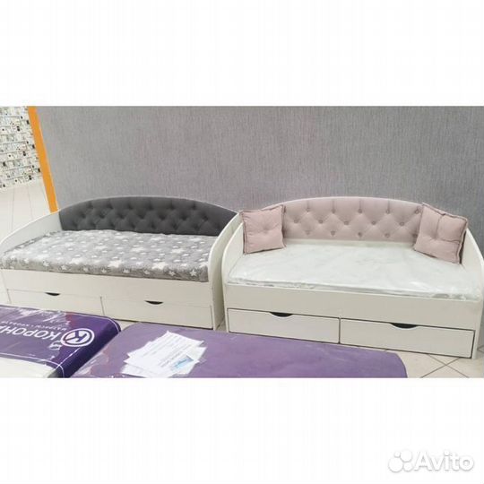 Кровать лдсп съёмный борт от 2х лет велюр