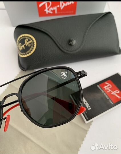 Очки ray ban hexagonal ferrari черные