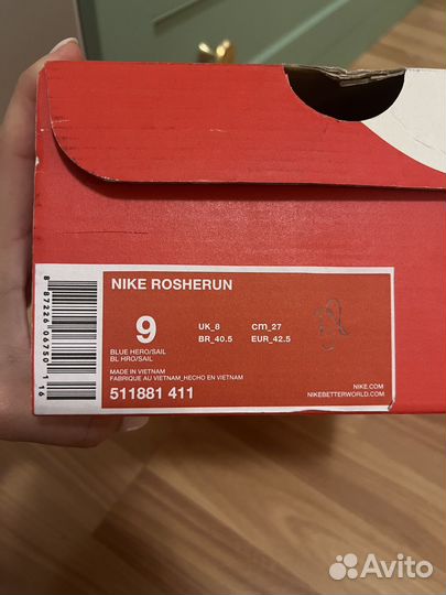 Кроссовки мужские nike rosherun, 42,5 размер