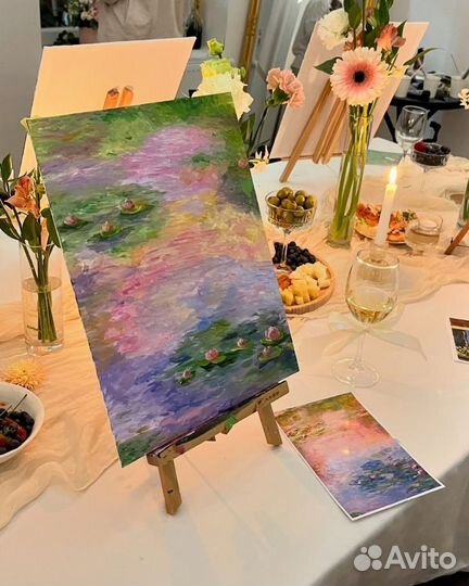 Арт вечеринка, мастер класс по рисовпнию