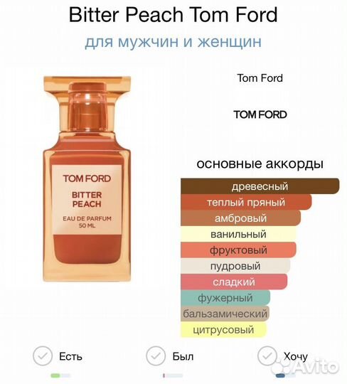 Tom Ford bitter peach тестер парфюм духи оригинал