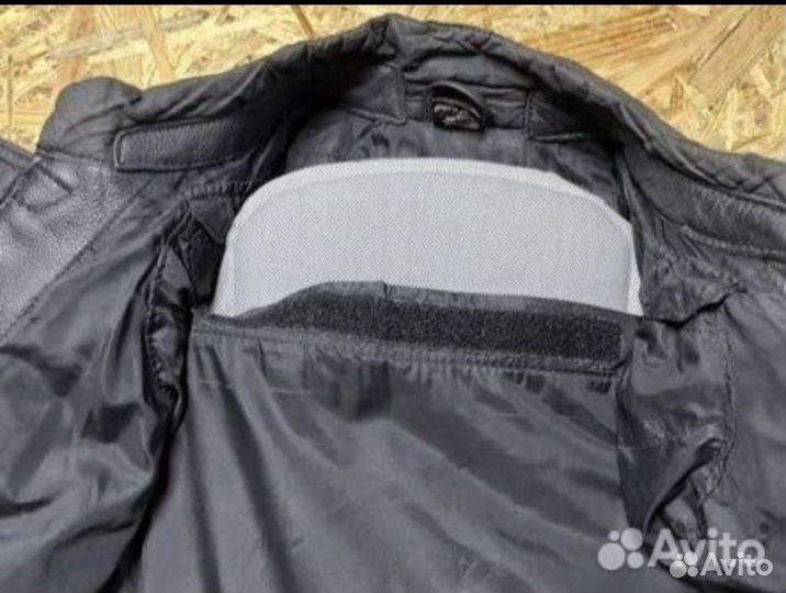 Мотокуртка кожаная мужская 48