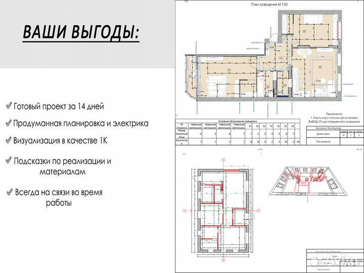 Дизайн Интерьера,Рабочие чертежи