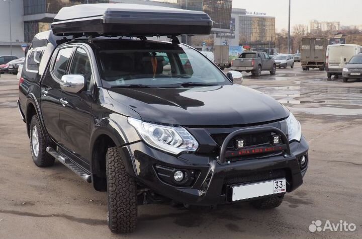 Силовой бампер передний Mitsubishi L200 черный