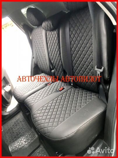 Чехлы Автопилот Nissan Tiida из экокожи чёрные