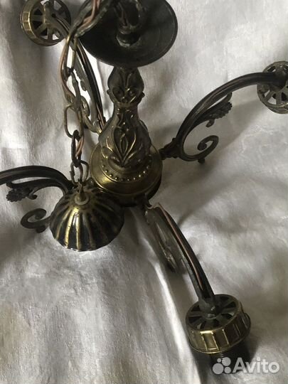 Люстра литая бронза Югославия