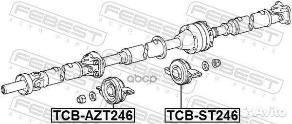 Подшипник опоры карданного вала tcbazt246 Febest