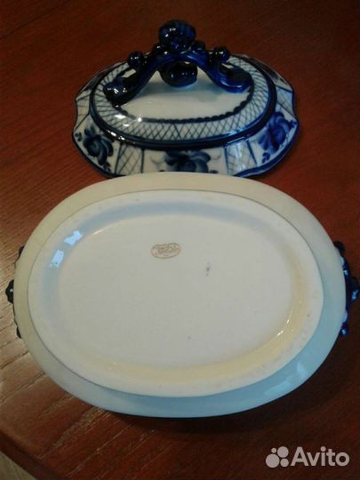 Ваза-конфетница, Сахарница, Гжель, Винтаж